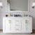 Wyndham WCF292960DWGCMUNSM58 Miranda 60 Inch Double Bathroom Vanity in White, White Carrara Marble Countertop, Undermount Square Sinks, Brushed Gold Trim, 58 Inch Mirror