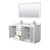 Wyndham WCF292960DWHCMUNSM58 Miranda 60 Inch Double Bathroom Vanity in White, White Carrara Marble Countertop, Undermount Square Sinks, Brushed Nickel Trim, 58 Inch Mirror