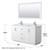 Wyndham WCF292960DWHCMUNSM58 Miranda 60 Inch Double Bathroom Vanity in White, White Carrara Marble Countertop, Undermount Square Sinks, Brushed Nickel Trim, 58 Inch Mirror