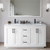 Wyndham WCF292960DWBCMUNSM58 Miranda 60 Inch Double Bathroom Vanity in White, White Carrara Marble Countertop, Undermount Square Sinks, Matte Black Trim, 58 Inch Mirror
