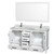 Wyndham WCS141460DWHCMUNSM58 Sheffield 60 Inch Double Bathroom Vanity in White, White Carrara Marble Countertop, Undermount Square Sinks, and 58 Inch Mirror