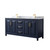 Wyndham WCV252572DBLCMUNSMXX Daria 72 Inch Double Bathroom Vanity in Dark Blue, White Carrara Marble Countertop, Undermount Square Sinks, No Mirror