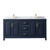 Wyndham WCV252572DBLCMUNSMXX Daria 72 Inch Double Bathroom Vanity in Dark Blue, White Carrara Marble Countertop, Undermount Square Sinks, No Mirror