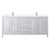 Wyndham WCV252580DWGWCUNSMXX Daria 80 Inch Double Bathroom Vanity in White, White Cultured Marble Countertop, Undermount Square Sinks, Brushed Gold Trim