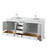 Wyndham WCS202080DWHCMUNSMXX Deborah 80 Inch Double Bathroom Vanity in White, White Carrara Marble Countertop, Undermount Square Sinks, and No Mirror