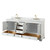 Wyndham WCS202080DWGCMUNSMXX Deborah 80 Inch Double Bathroom Vanity in White, White Carrara Marble Countertop, Undermount Square Sinks, Brushed Gold Trim, No Mirrors
