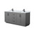 Wyndham WCF292972DGBCMUNSMXX Miranda 72 Inch Double Bathroom Vanity in Dark Gray, White Carrara Marble Countertop, Undermount Square Sinks, Matte Black Trim