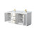 Wyndham WCF292972DWGCMUNSMXX Miranda 72 Inch Double Bathroom Vanity in White, White Carrara Marble Countertop, Undermount Square Sinks, Brushed Gold Trim
