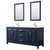 Wyndham WCV252572DBLC2UNSM24 Daria 72 Inch Double Bathroom Vanity in Dark Blue, Light-Vein Carrara Cultured Marble Countertop, Undermount Square Sinks, 24 Inch Mirrors