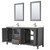 Wyndham WCV252572DKGC2UNSM24 Daria 72 Inch Double Bathroom Vanity in Dark Gray, Light-Vein Carrara Cultured Marble Countertop, Undermount Square Sinks, 24 Inch Mirrors