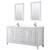 Wyndham WCV252572DWHC2UNSM24 Daria 72 Inch Double Bathroom Vanity in White, Light-Vein Carrara Cultured Marble Countertop, Undermount Square Sinks, 24 Inch Mirrors