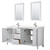 Wyndham WCV252572DWHC2UNSM24 Daria 72 Inch Double Bathroom Vanity in White, Light-Vein Carrara Cultured Marble Countertop, Undermount Square Sinks, 24 Inch Mirrors