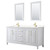 Wyndham WCV252572DWGC2UNSM24 Daria 72 Inch Double Bathroom Vanity in White, Light-Vein Carrara Cultured Marble Countertop, Undermount Square Sinks, 24 Inch Mirrors, Brushed Gold Trim