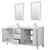 Wyndham WCV252572DWGC2UNSM24 Daria 72 Inch Double Bathroom Vanity in White, Light-Vein Carrara Cultured Marble Countertop, Undermount Square Sinks, 24 Inch Mirrors, Brushed Gold Trim