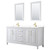 Wyndham WCV252572DWGWCUNSM24 Daria 72 Inch Double Bathroom Vanity in White, White Cultured Marble Countertop, Undermount Square Sinks, 24 Inch Mirrors, Brushed Gold Trim