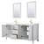 Wyndham WCV252572DWGWCUNSM24 Daria 72 Inch Double Bathroom Vanity in White, White Cultured Marble Countertop, Undermount Square Sinks, 24 Inch Mirrors, Brushed Gold Trim