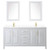 Wyndham WCV252572DWGWCUNSM24 Daria 72 Inch Double Bathroom Vanity in White, White Cultured Marble Countertop, Undermount Square Sinks, 24 Inch Mirrors, Brushed Gold Trim