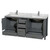 Wyndham WCS141472DKGCMUNSMXX Sheffield 72 Inch Double Bathroom Vanity in Dark Gray, White Carrara Marble Countertop, Undermount Square Sinks, and No Mirror