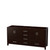Wyndham WCS141472DESCMUNSMXX Sheffield 72 Inch Double Bathroom Vanity in Espresso, White Carrara Marble Countertop, Undermount Square Sinks, and No Mirror