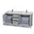 Wyndham WCS141472DGYCMUNSMXX Sheffield 72 Inch Double Bathroom Vanity in Gray, White Carrara Marble Countertop, Undermount Square Sinks, and No Mirror