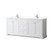 Wyndham WCV232380DWHC2UNSMXX Avery 80 Inch Double Bathroom Vanity in White, Light-Vein Carrara Cultured Marble Countertop, Undermount Square Sinks, No Mirror
