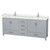 Wyndham WCS141480DGYC2UNSMXX Sheffield 80 Inch Double Bathroom Vanity in Gray, Carrara Cultured Marble Countertop, Undermount Square Sinks, No Mirror