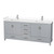 Wyndham WCS141480DGYWCUNSMXX Sheffield 80 Inch Double Bathroom Vanity in Gray, White Cultured Marble Countertop, Undermount Square Sinks, No Mirror