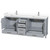 Wyndham WCS141480DGYWCUNSMXX Sheffield 80 Inch Double Bathroom Vanity in Gray, White Cultured Marble Countertop, Undermount Square Sinks, No Mirror