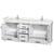Wyndham WCS141480DWHC2UNSMXX Sheffield 80 Inch Double Bathroom Vanity in White, Carrara Cultured Marble Countertop, Undermount Square Sinks, No Mirror