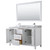 Wyndham WCV252560DWHCMUNSM58 Daria 60 Inch Double Bathroom Vanity in White, White Carrara Marble Countertop, Undermount Square Sinks, and 58 Inch Mirror Wyndham WCV252560DWHCMUNSM58 Daria 60 Inch Double Bathroom Vanity in White, White Carrara Marble Countertop, Undermount Square Sinks, and 58 Inch Mirror