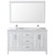 Wyndham WCV252560DWHCMUNSM58 Daria 60 Inch Double Bathroom Vanity in White, White Carrara Marble Countertop, Undermount Square Sinks, and 58 Inch Mirror Wyndham WCV252560DWHCMUNSM58 Daria 60 Inch Double Bathroom Vanity in White, White Carrara Marble Countertop, Undermount Square Sinks, and 58 Inch Mirror