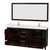 Wyndham WCS141472DESC2UNSM70 Sheffield 72 Inch Double Bathroom Vanity in Espresso, Carrara Cultured Marble Countertop, Undermount Square Sinks, 70 Inch Mirror