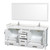 Wyndham WCS141472DWHC2UNSM70 Sheffield 72 Inch Double Bathroom Vanity in White, Carrara Cultured Marble Countertop, Undermount Square Sinks, 70 Inch Mirror