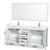 Wyndham WCS141472DWHWCUNSM70 Sheffield 72 Inch Double Bathroom Vanity in White, White Cultured Marble Countertop, Undermount Square Sinks, 70 Inch Mirror
