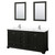 Wyndham WCS202072DDEWCUNSM24 Deborah 72 Inch Double Bathroom Vanity in Dark Espresso, White Cultured Marble Countertop, Undermount Square Sinks, 24 Inch Mirrors