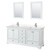 Wyndham WCS202072DWHC2UNSM24 Deborah 72 Inch Double Bathroom Vanity in White, Light-Vein Carrara Cultured Marble Countertop, Undermount Square Sinks, 24 Inch Mirrors