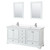 Wyndham WCS202072DWHWCUNSM24 Deborah 72 Inch Double Bathroom Vanity in White, White Cultured Marble Countertop, Undermount Square Sinks, 24 Inch Mirrors