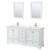 Wyndham WCS202072DWGWCUNSM24 Deborah 72 Inch Double Bathroom Vanity in White, White Cultured Marble Countertop, Undermount Square Sinks, Brushed Gold Trim, 24 Inch Mirrors