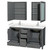 Wyndham WCS141460DKGC2UNSMED Sheffield 60 Inch Double Bathroom Vanity in Dark Gray, Carrara Cultured Marble Countertop, Undermount Square Sinks, Medicine Cabinets
