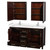 Wyndham WCS141460DESC2UNSMED Sheffield 60 Inch Double Bathroom Vanity in Espresso, Carrara Cultured Marble Countertop, Undermount Square Sinks, Medicine Cabinets