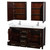 Wyndham WCS141460DESWCUNSMED Sheffield 60 Inch Double Bathroom Vanity in Espresso, White Cultured Marble Countertop, Undermount Square Sinks, Medicine Cabinets