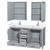 Wyndham WCS141460DGYWCUNSMED Sheffield 60 Inch Double Bathroom Vanity in Gray, White Cultured Marble Countertop, Undermount Square Sinks, Medicine Cabinets
