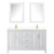 Wyndham WCV252560DWGWCUNSMED Daria 60 Inch Double Bathroom Vanity in White, White Cultured Marble Countertop, Undermount Square Sinks, Medicine Cabinets, Brushed Gold Trim