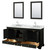 Wyndham WCS202072DDECMUNOM24 Deborah 72 Inch Double Bathroom Vanity in Dark Espresso, White Carrara Marble Countertop, Undermount Oval Sinks, and 24 Inch Mirrors