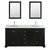 Wyndham WCS202072DDECMUNOM24 Deborah 72 Inch Double Bathroom Vanity in Dark Espresso, White Carrara Marble Countertop, Undermount Oval Sinks, and 24 Inch Mirrors