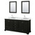 Wyndham WCS202072DDECMUNSM24 Deborah 72 Inch Double Bathroom Vanity in Dark Espresso, White Carrara Marble Countertop, Undermount Square Sinks, and 24 Inch Mirrors