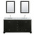 Wyndham WCS202072DDECMUNSM24 Deborah 72 Inch Double Bathroom Vanity in Dark Espresso, White Carrara Marble Countertop, Undermount Square Sinks, and 24 Inch Mirrors