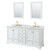 Wyndham WCS202072DWGCMUNOM24 Deborah 72 Inch Double Bathroom Vanity in White, White Carrara Marble Countertop, Undermount Oval Sinks, Brushed Gold Trim, 24 Inch Mirrors