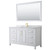 Wyndham WCV252560SWGCMUNSM58 Daria 60 Inch Single Bathroom Vanity in White, White Carrara Marble Countertop, Undermount Square Sink, 58 Inch Mirror, Brushed Gold Trim