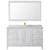 Wyndham WCV252560SWGCMUNSM58 Daria 60 Inch Single Bathroom Vanity in White, White Carrara Marble Countertop, Undermount Square Sink, 58 Inch Mirror, Brushed Gold Trim